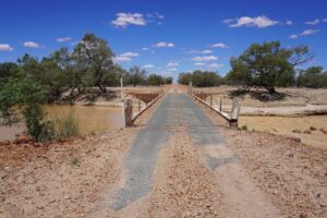A bridge crossing over a river in outback queensland