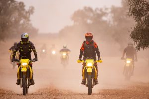 A group of dirt bike riders in Thargomindah