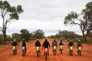 A group of dirt bike riders on a dirt bike tour